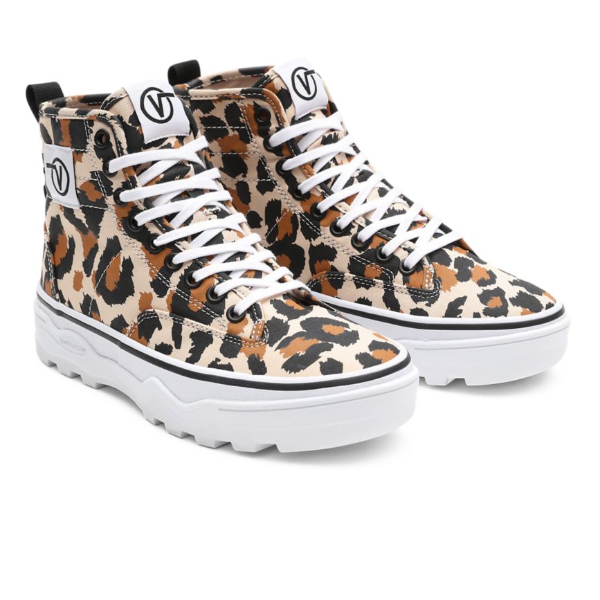 Vans Leopard Sentry WC Dam Vita - Vans Höga Skor Rea Online (SXQJD6390)